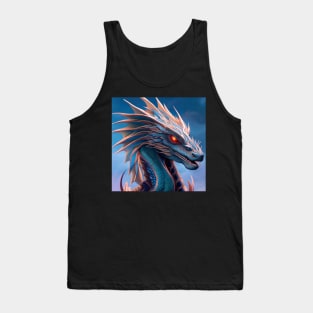 Pink and Blue Dragon with Burning Red Eyes Tank Top